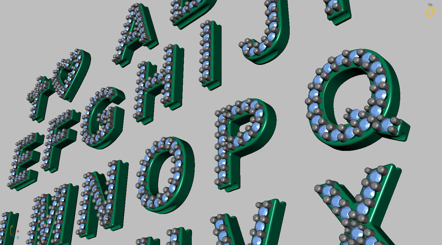 Alphabet Letters 8mm Gemstones 1mm more 3 models Bonus 3D print model_10