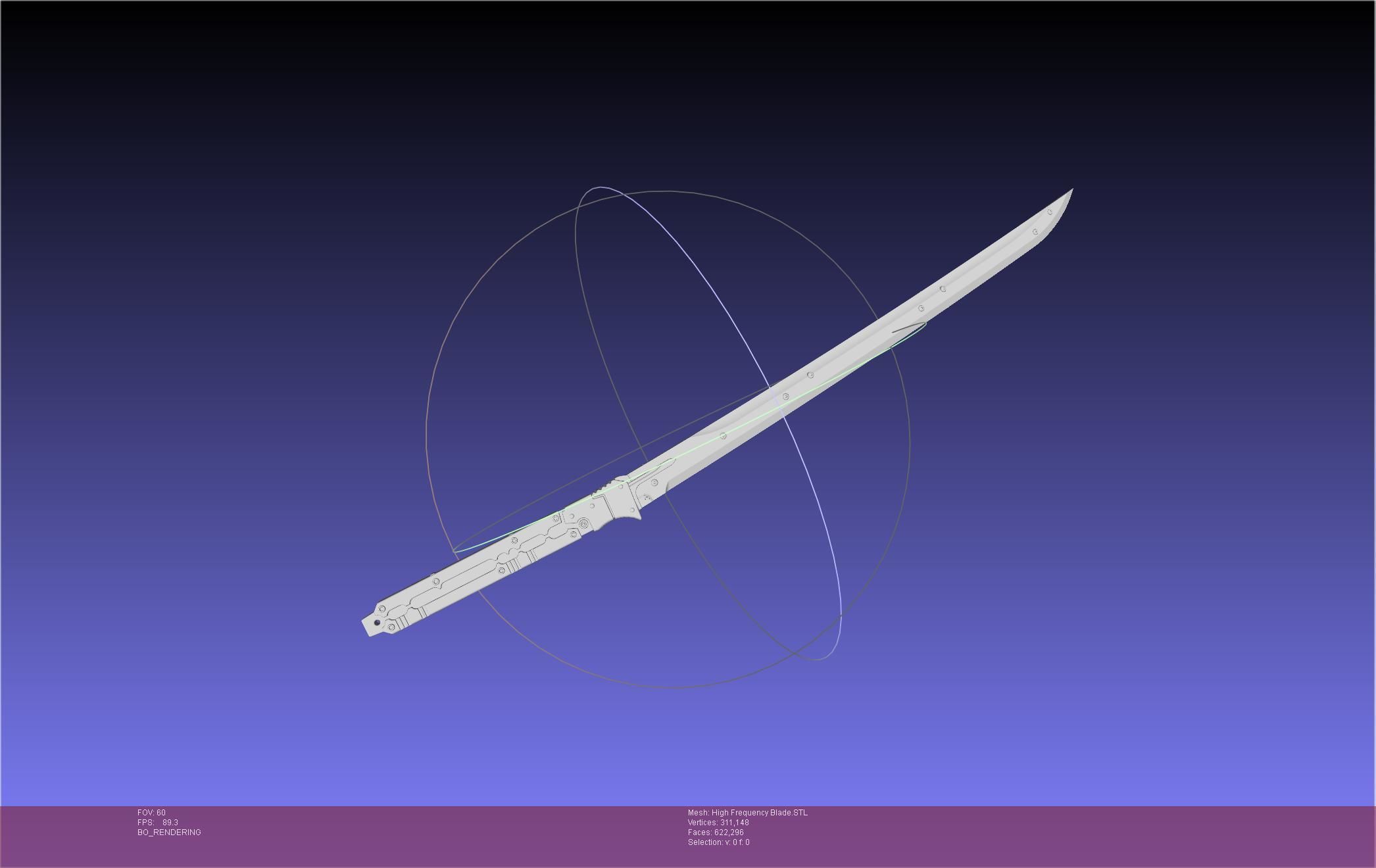 Metal Gear Rising Raiden High Frequency Blade Rework Assembly 3D print model_3