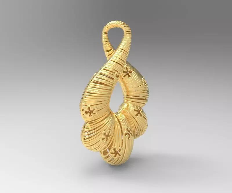 Ultra Vision Circle Ivy Fashion Gold Pendant 3D print model