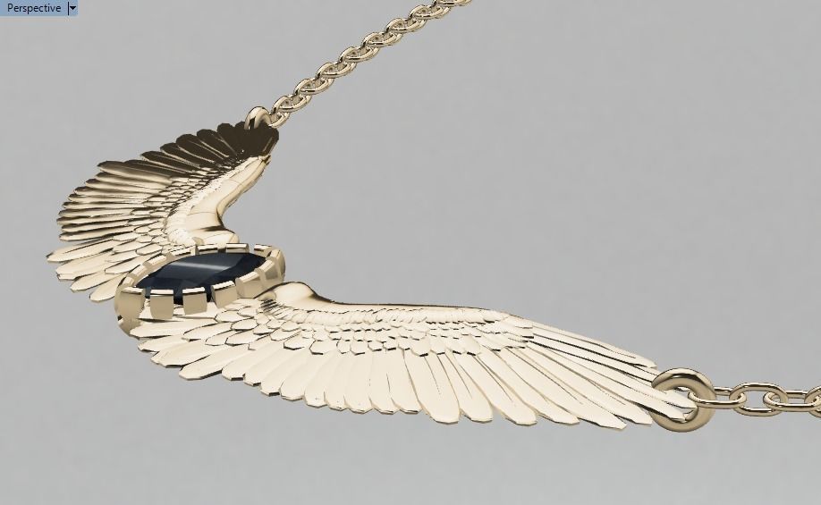 Wing pendant 3D print model_31