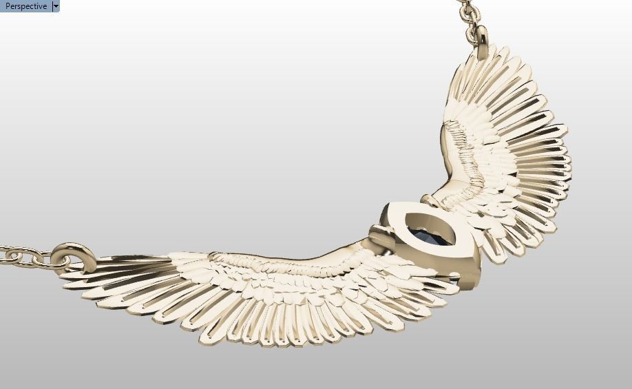 Wing pendant 3D print model_36
