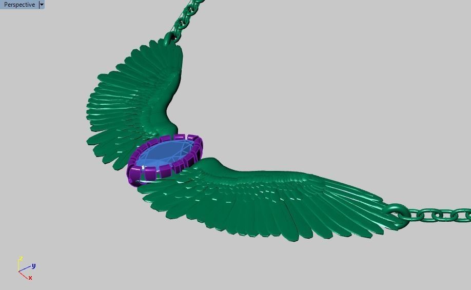 Wing pendant 3D print model_28