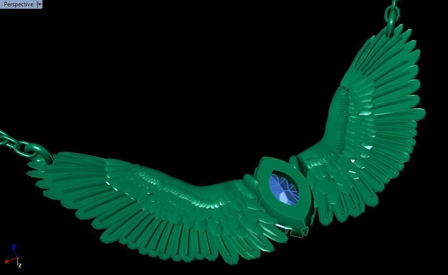 Wing pendant 3D print model_35