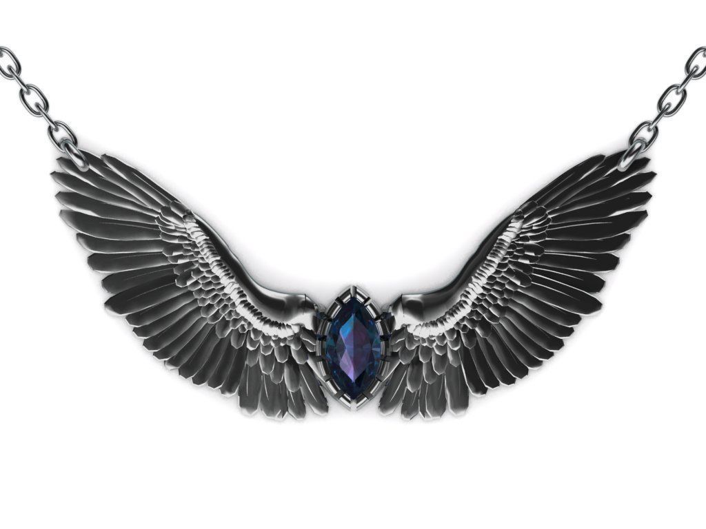 Wing pendant 3D print model_10