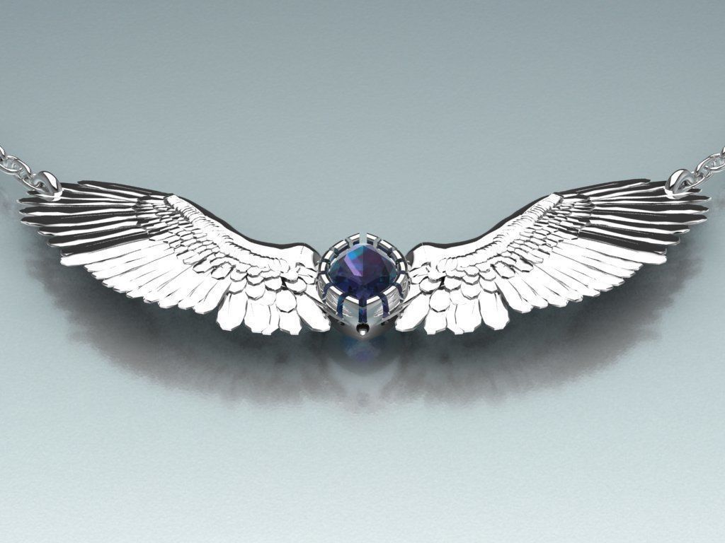 Wing pendant 3D print model_11