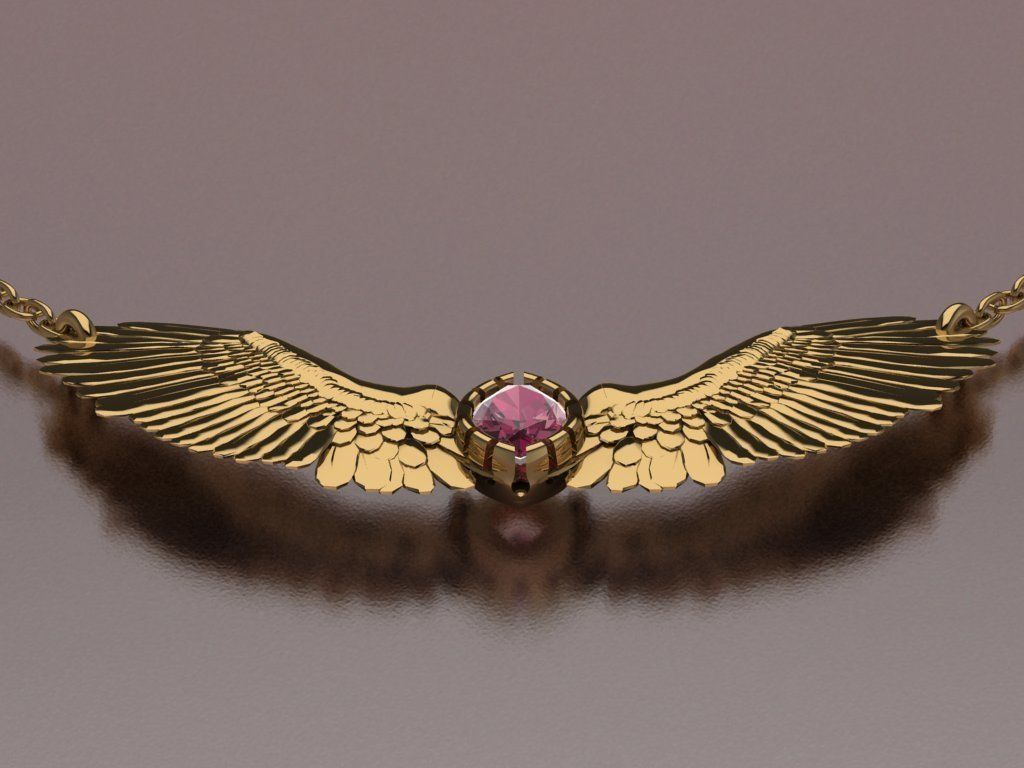 Wing pendant 3D print model_2
