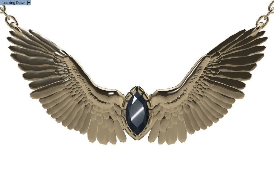 Wing pendant 3D print model_34