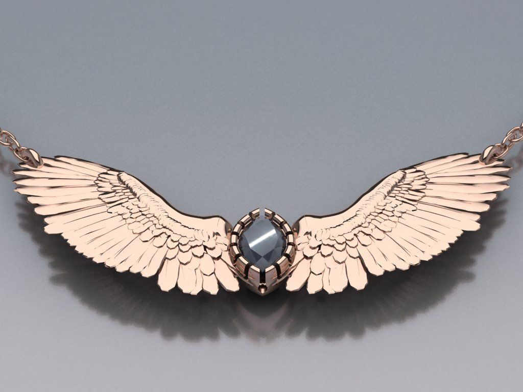 Wing pendant 3D print model_13