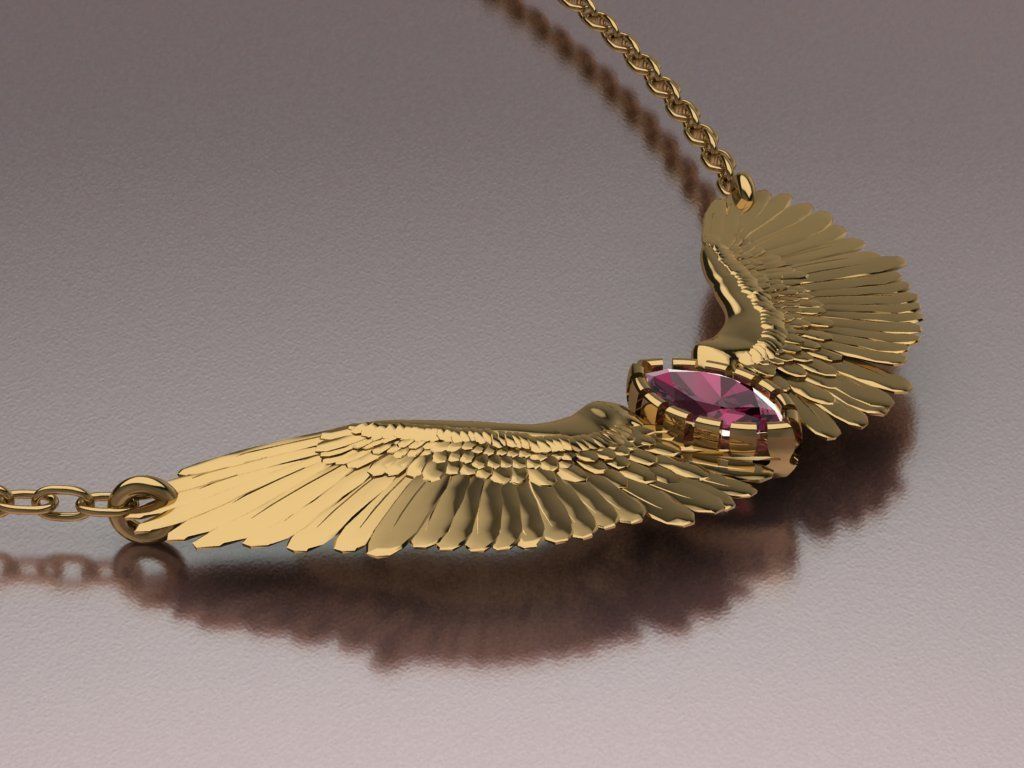 Wing pendant 3D print model_39