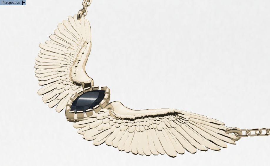 Wing pendant 3D print model_32