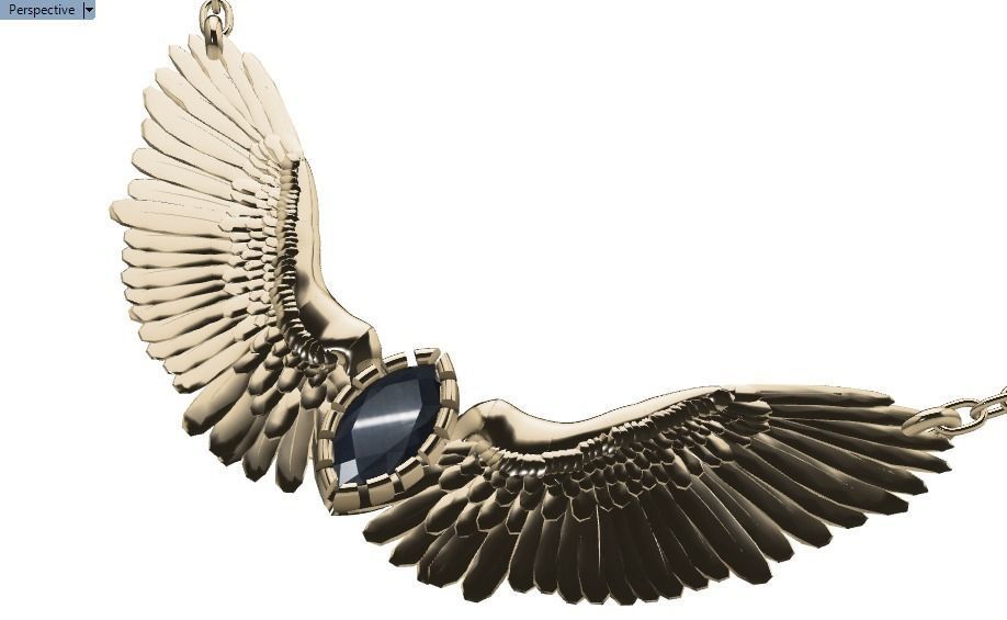 Wing pendant 3D print model_33