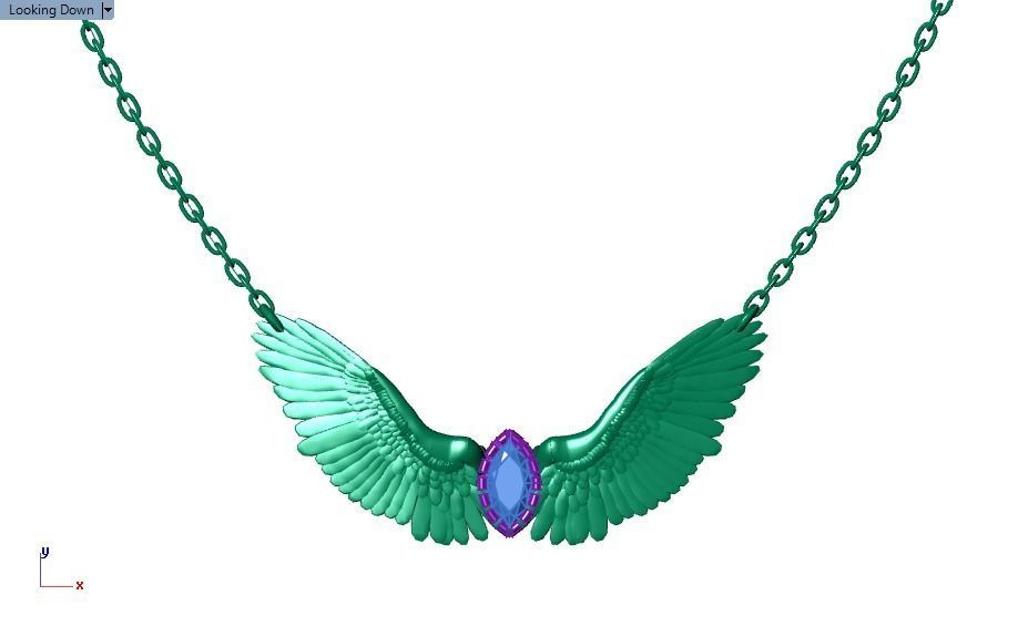 Wing pendant 3D print model_27