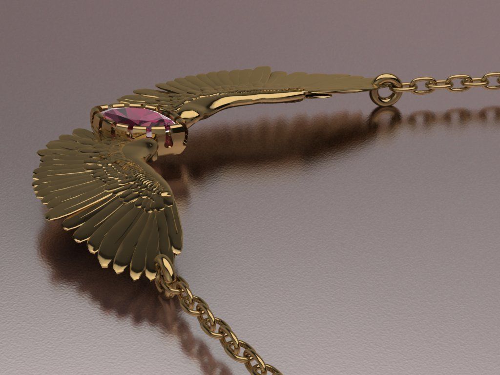 Wing pendant 3D print model_37