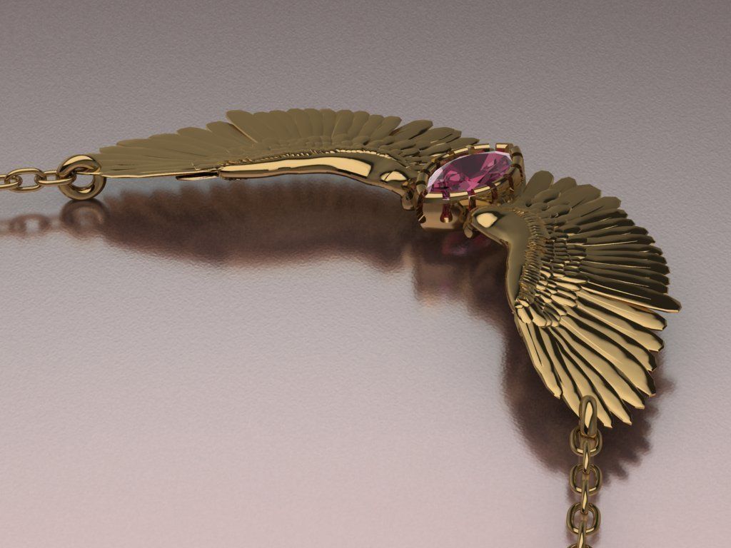 Wing pendant 3D print model_20