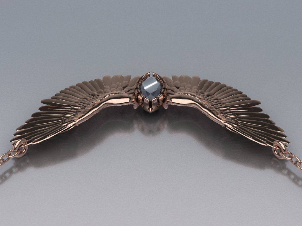 Wing pendant 3D print model_23