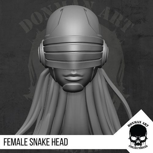 Female Snake Head  for action figures 3D print model