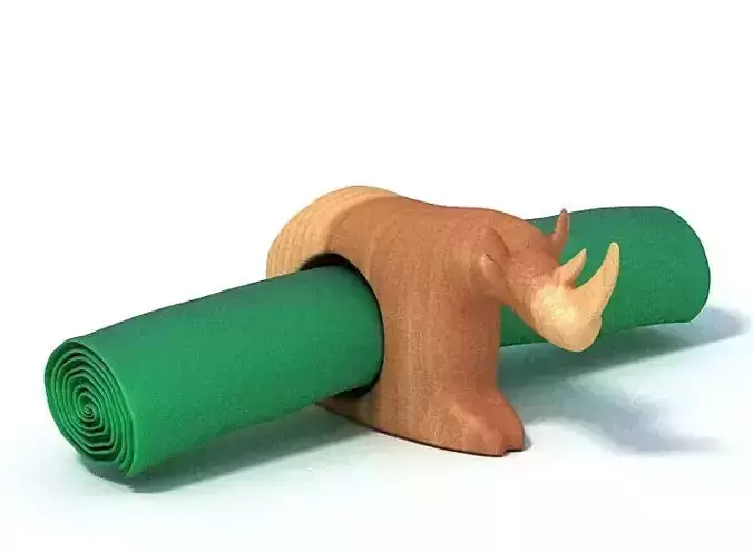 Wooden Rhino Carpet Holder