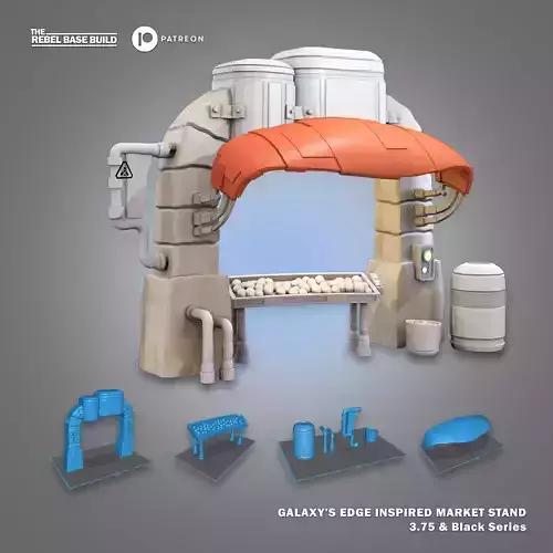Galaxys Edge Inspired Market Stall Diorama