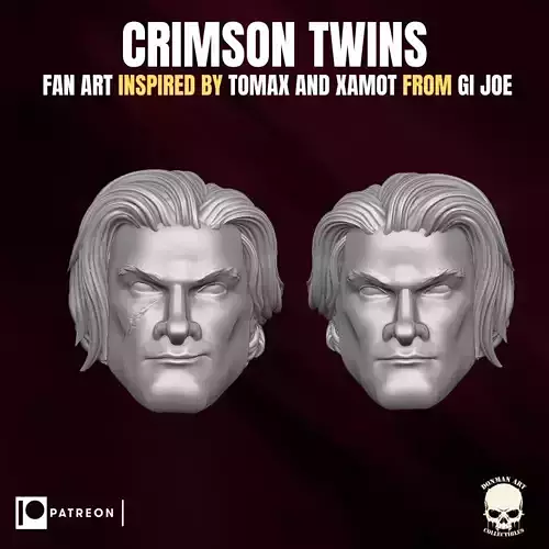 Crimson Twins heads for action Figures 3D print model