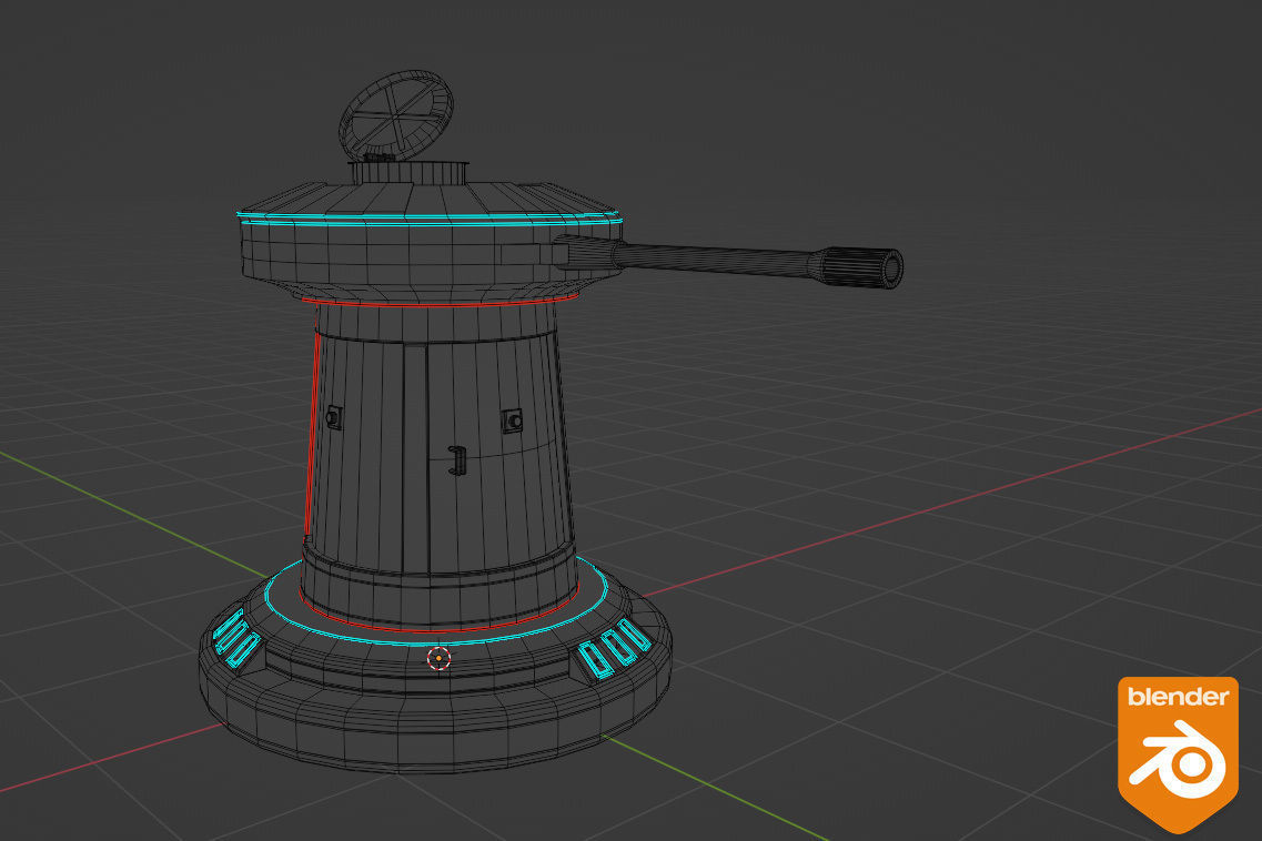 DF9 Turret Low-poly 3D model_3