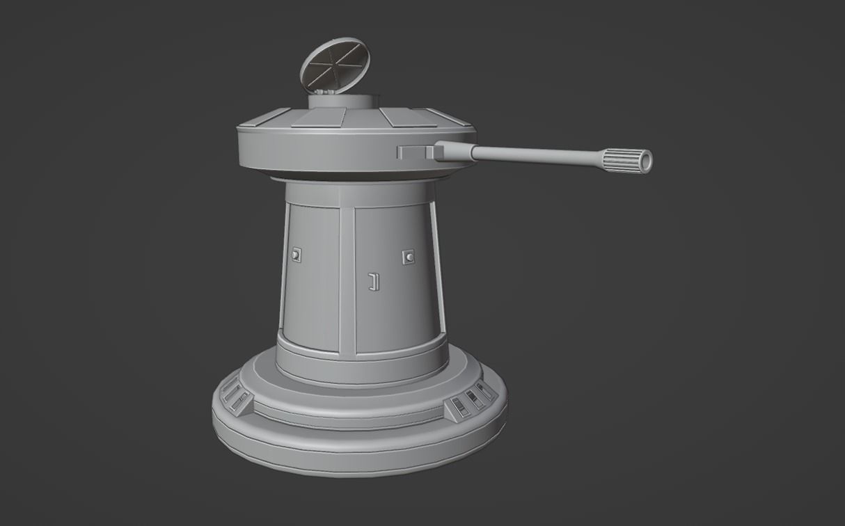 DF9 Turret Low-poly 3D model_1