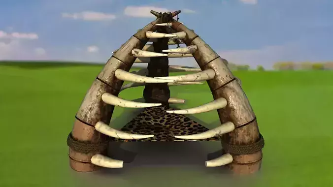 Ethnic idol from the bones of the gate PBR low-poly game ready Low-poly 3D model