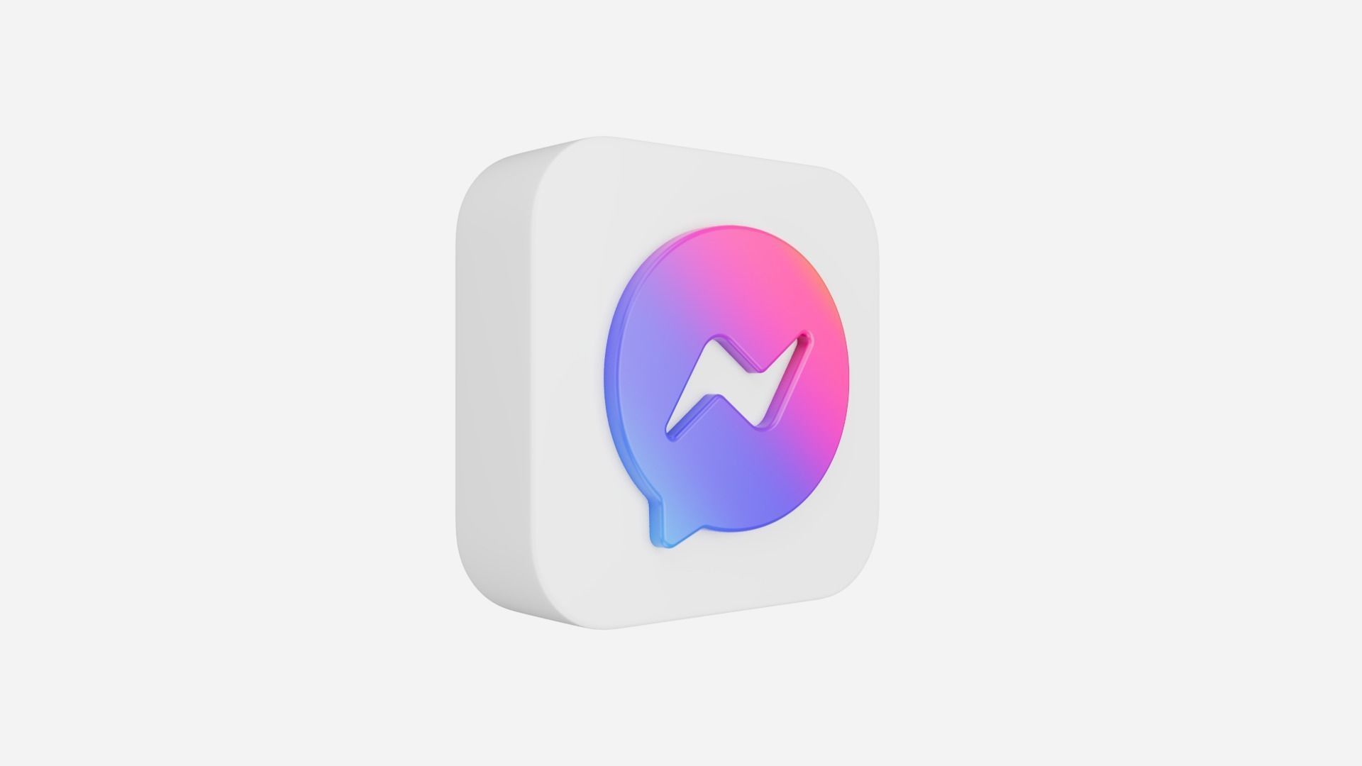 Messenger App Icon 3D model_2