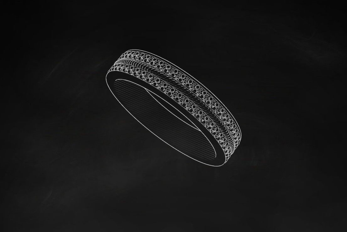 Model 709 9 US Size Auger Ring Pave Diamond 3D print model_10