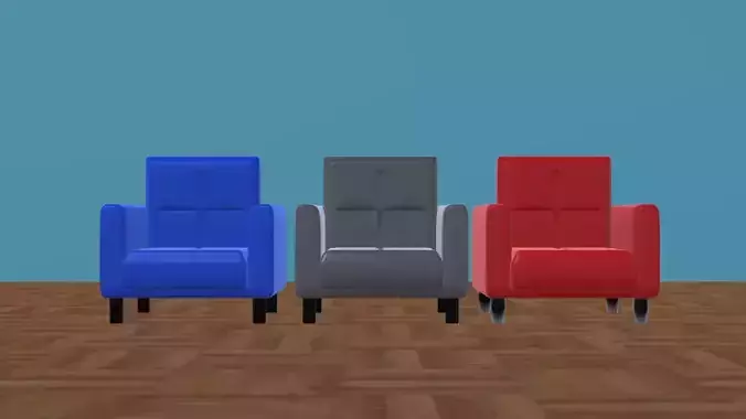 colored armchairs