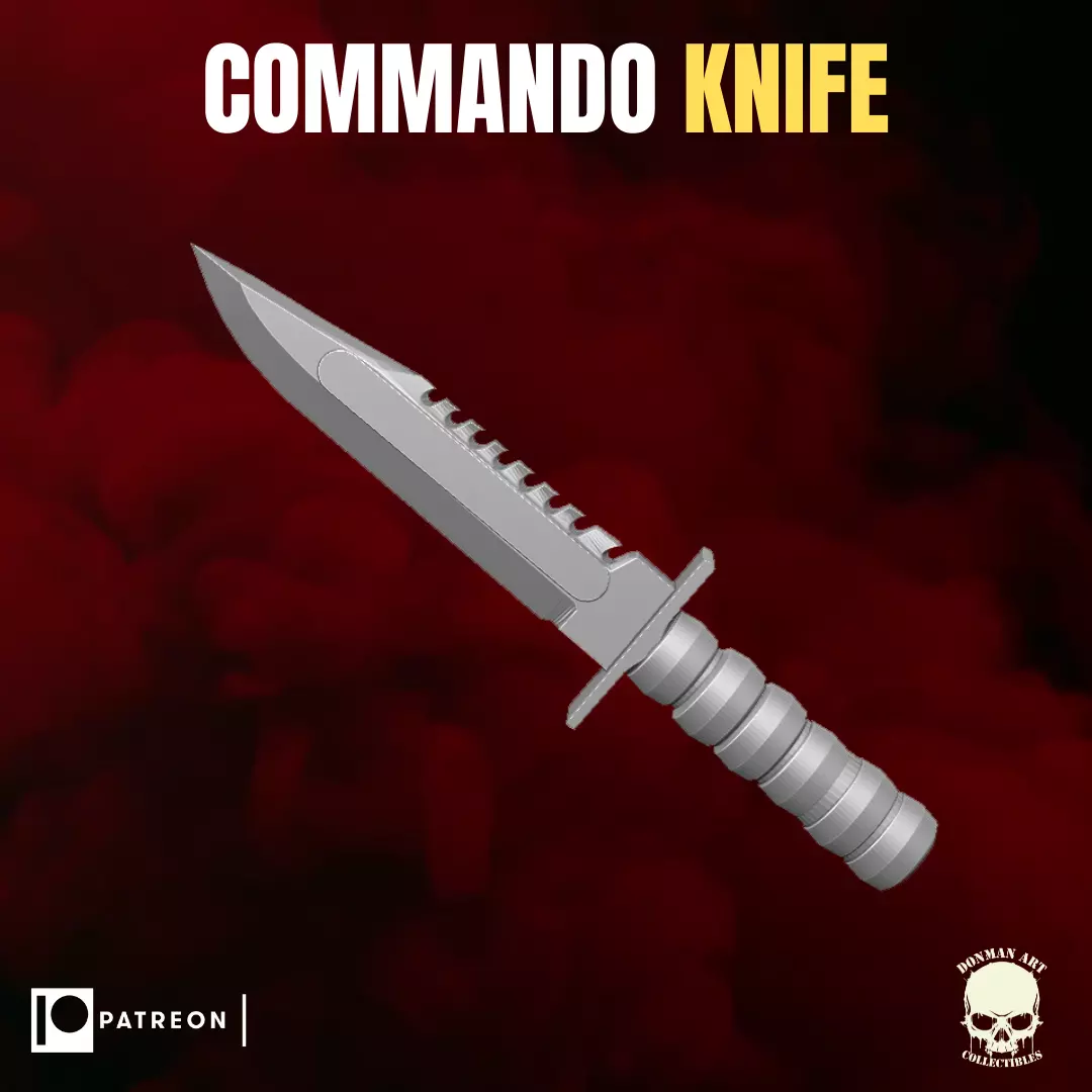 Commando Knife for action figures 3D print model
