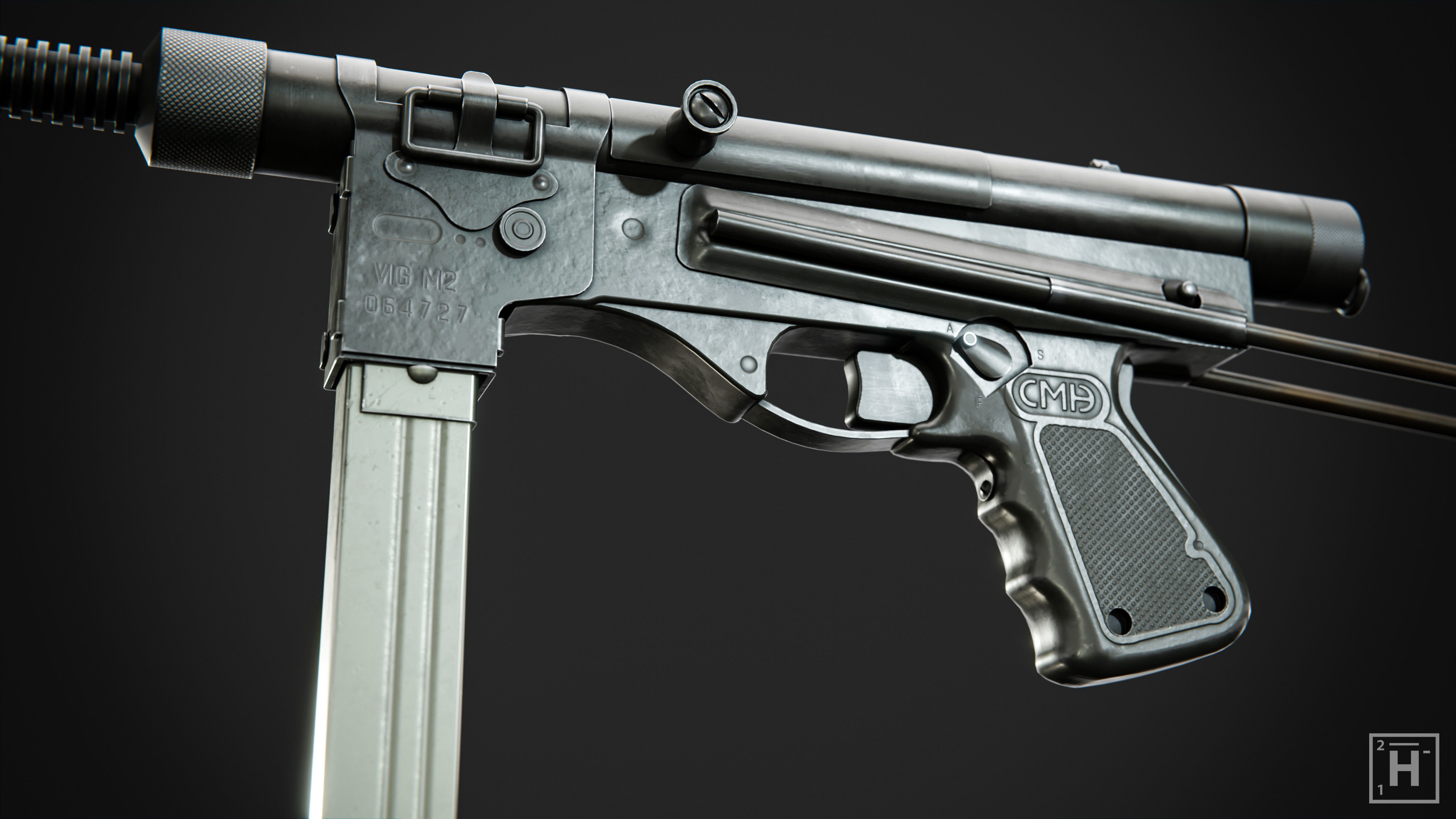 Vigneron M2 SMG Low-poly 3D model_2