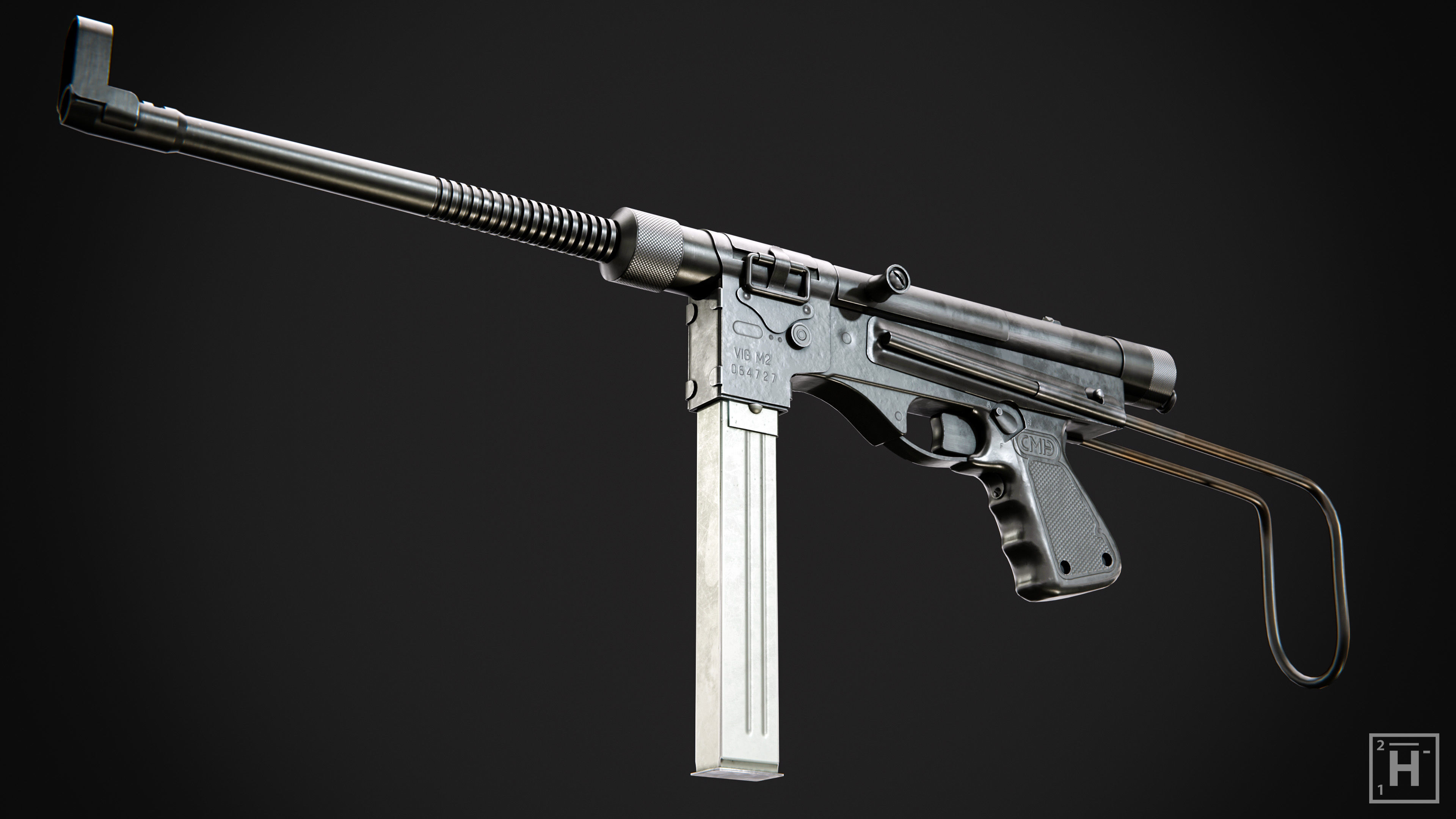 Vigneron M2 SMG Low-poly 3D model_4