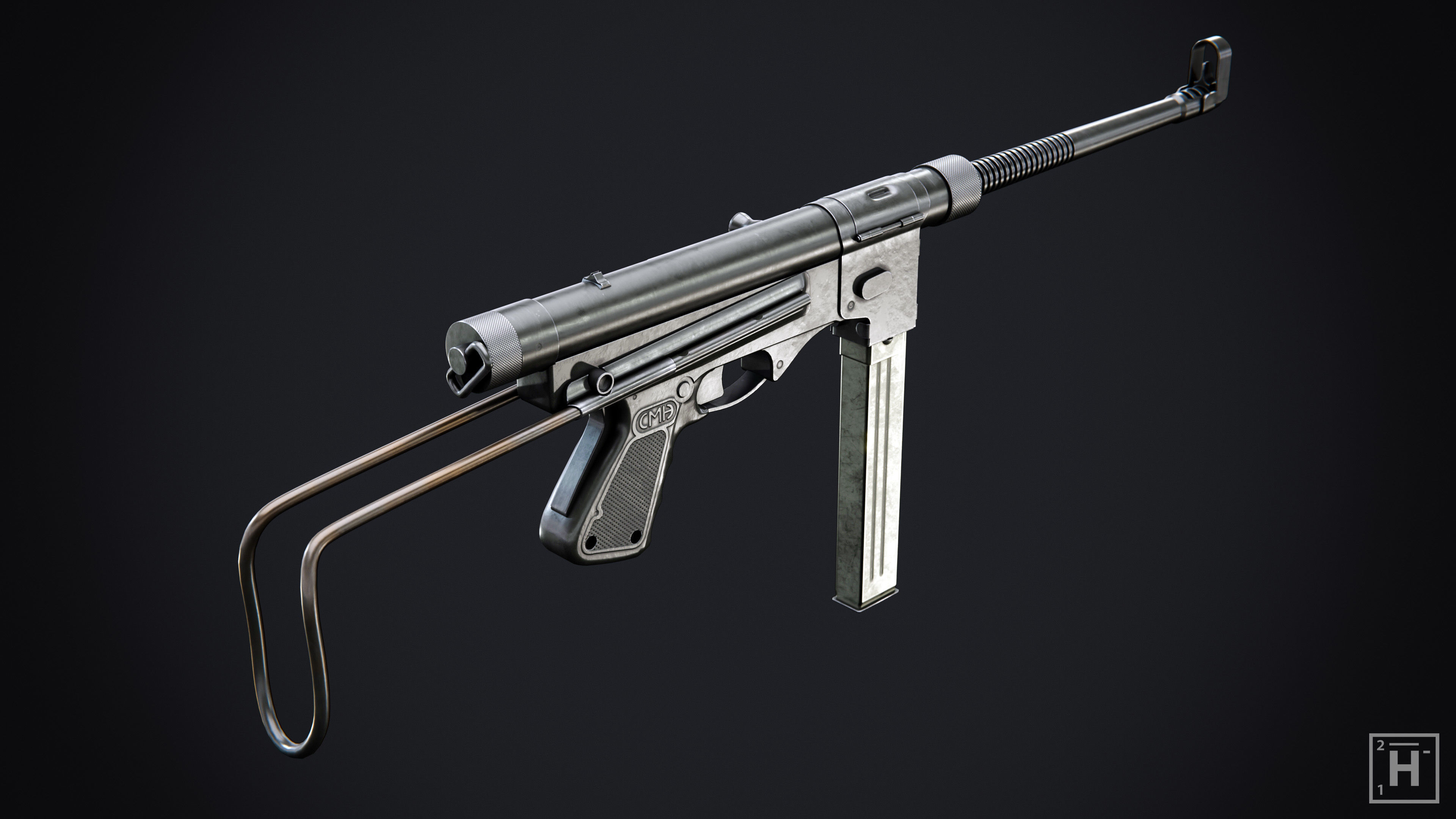 Vigneron M2 SMG Low-poly 3D model_5