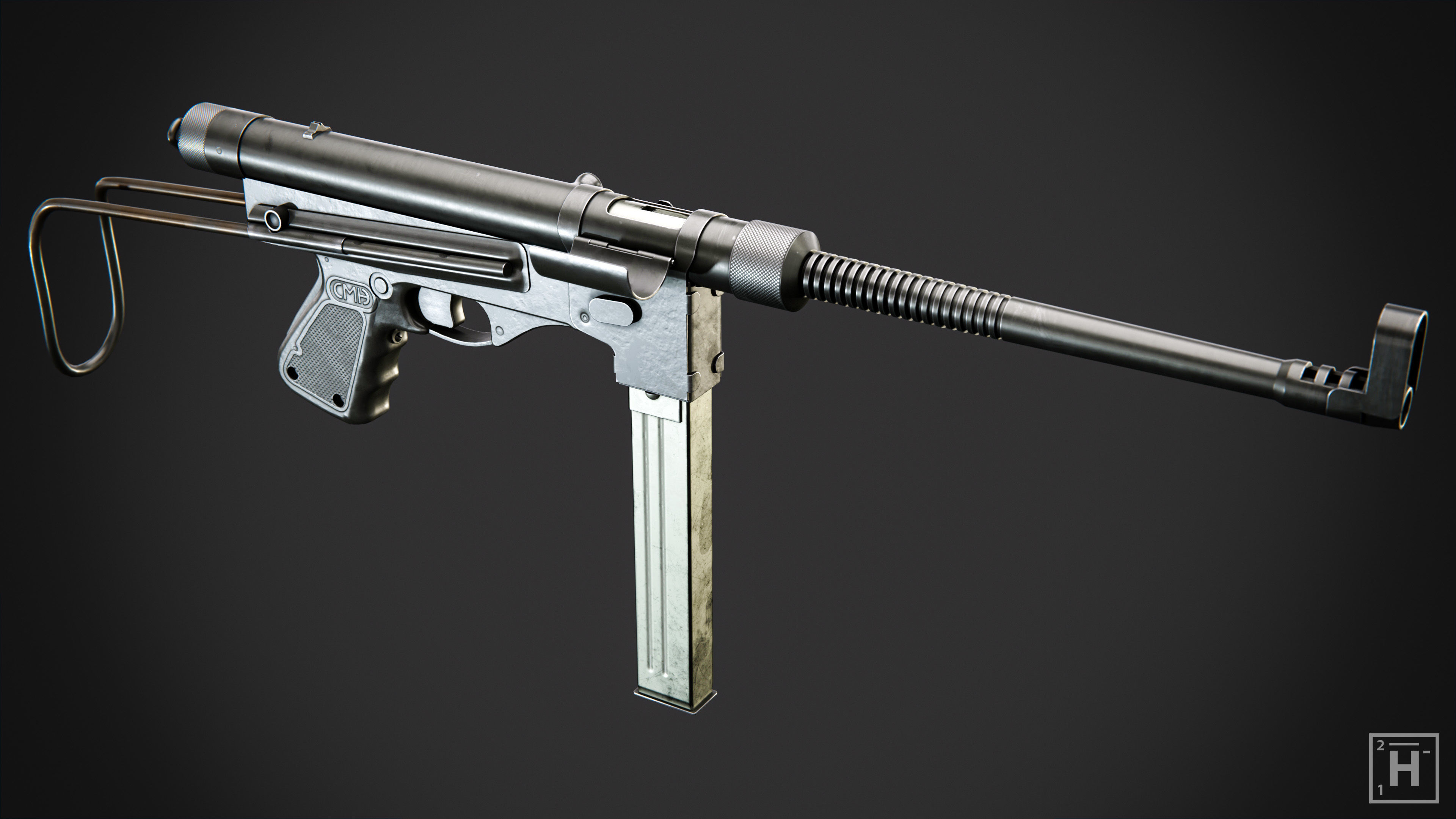 Vigneron M2 SMG Low-poly 3D model_3