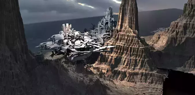 Star Wars inspired Racer With Mountain 