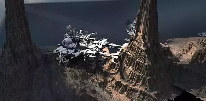 Star Wars inspired Racer With Desert Mountain 2