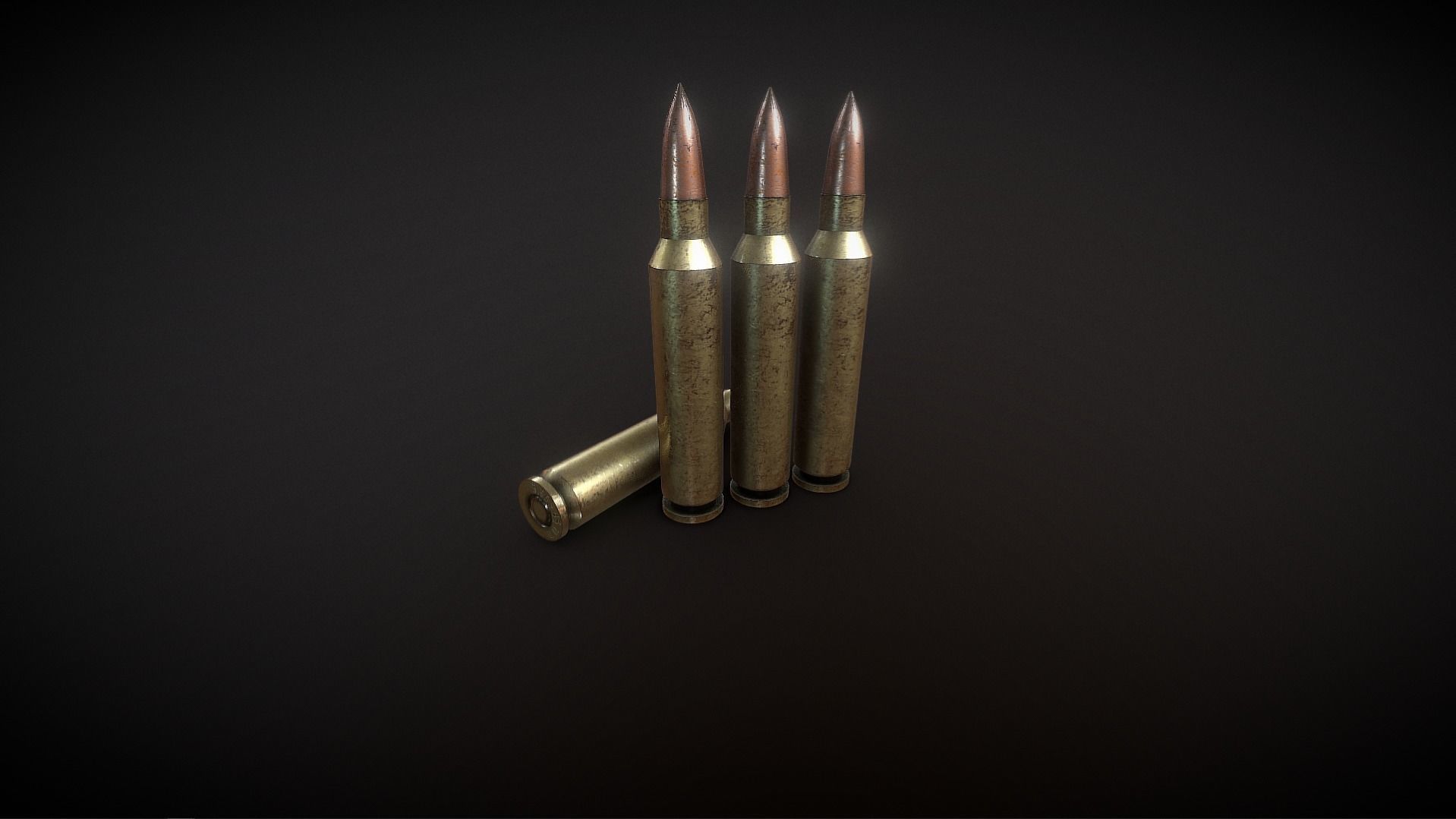 Bullets three Free low-poly 3D model_1