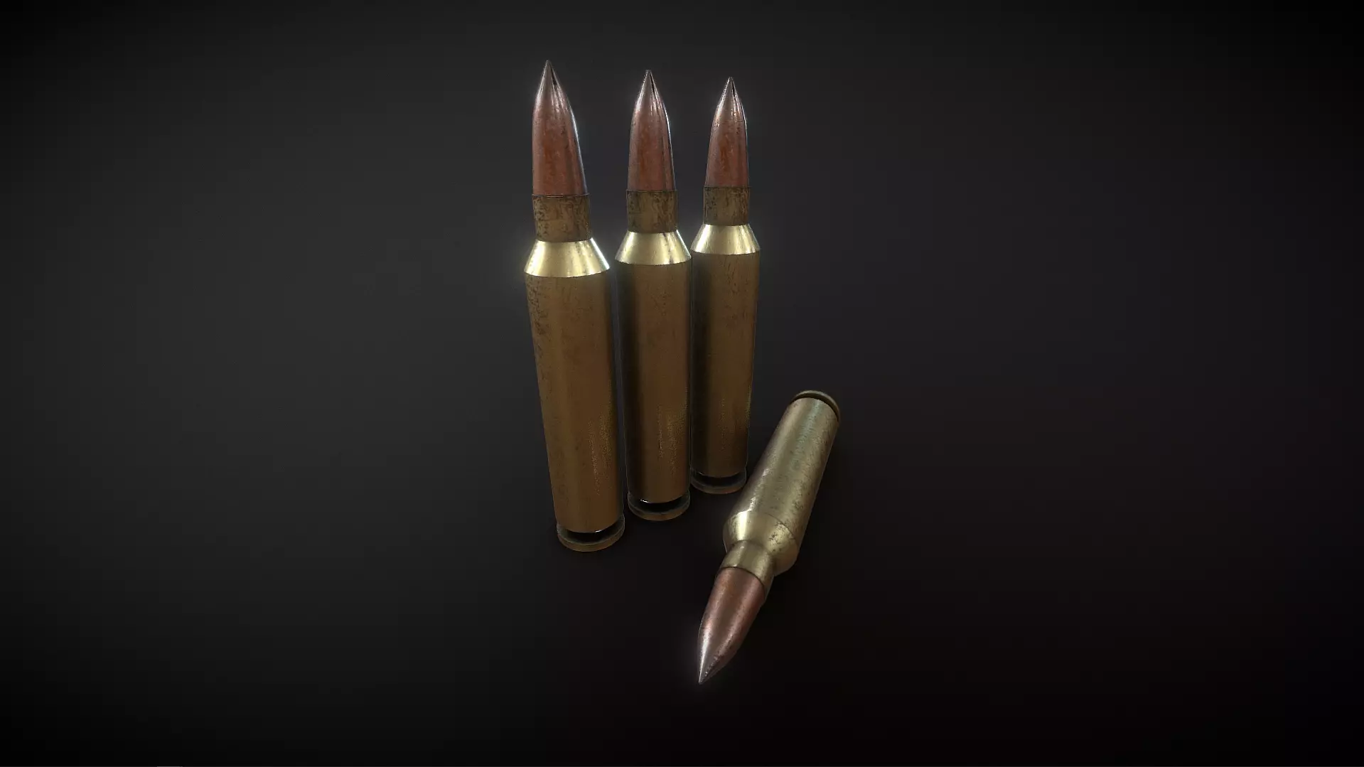 Bullets three Free low-poly 3D model_0