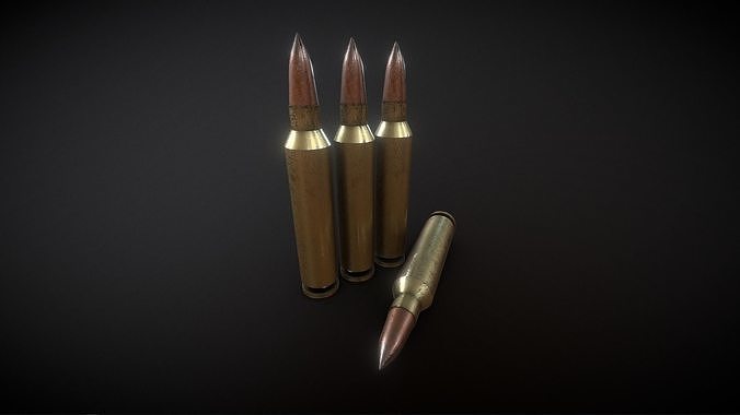 Bullets three Free low-poly 3D model