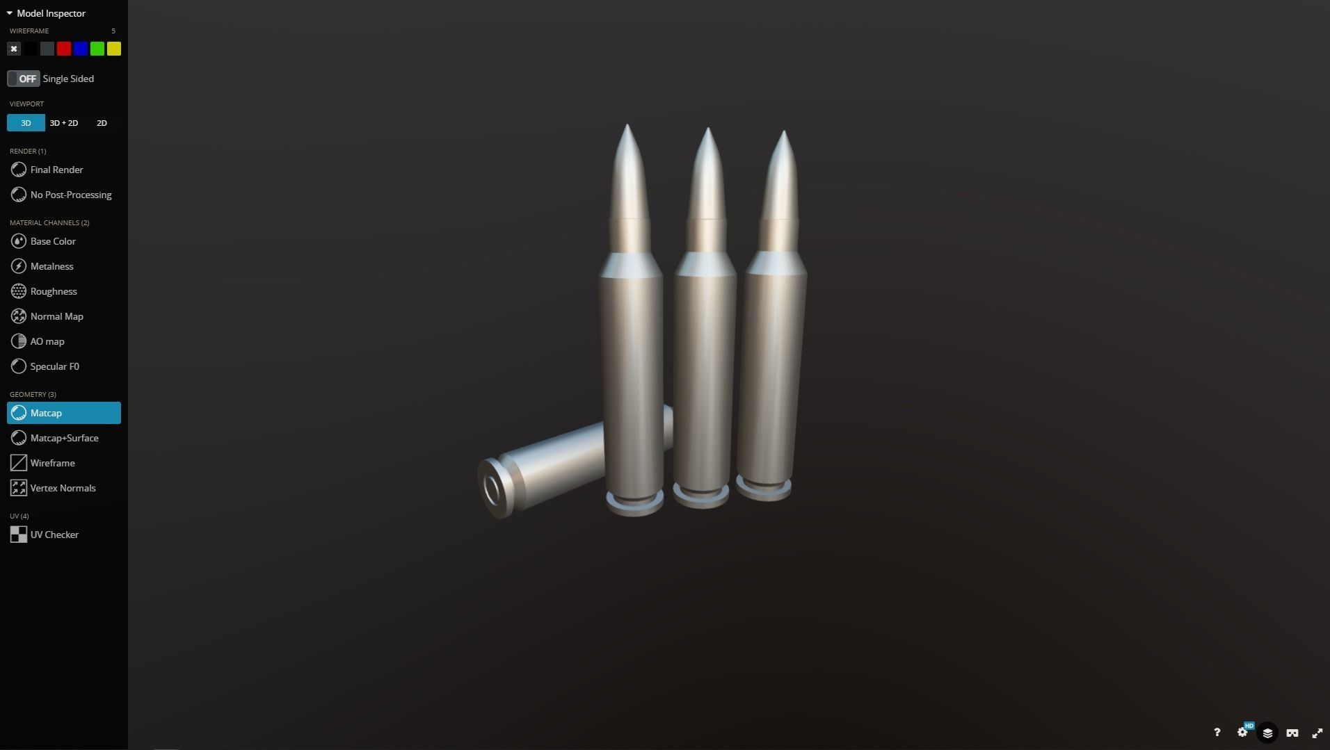 Bullets three Free low-poly 3D model_4