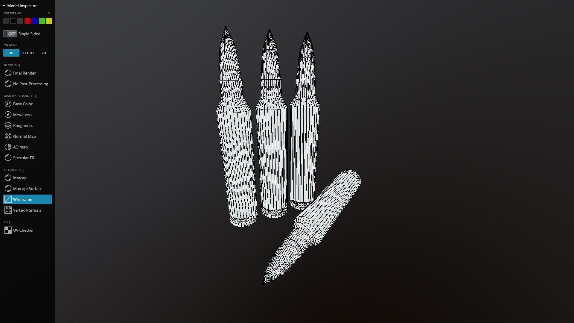 Bullets three Free low-poly 3D model_2
