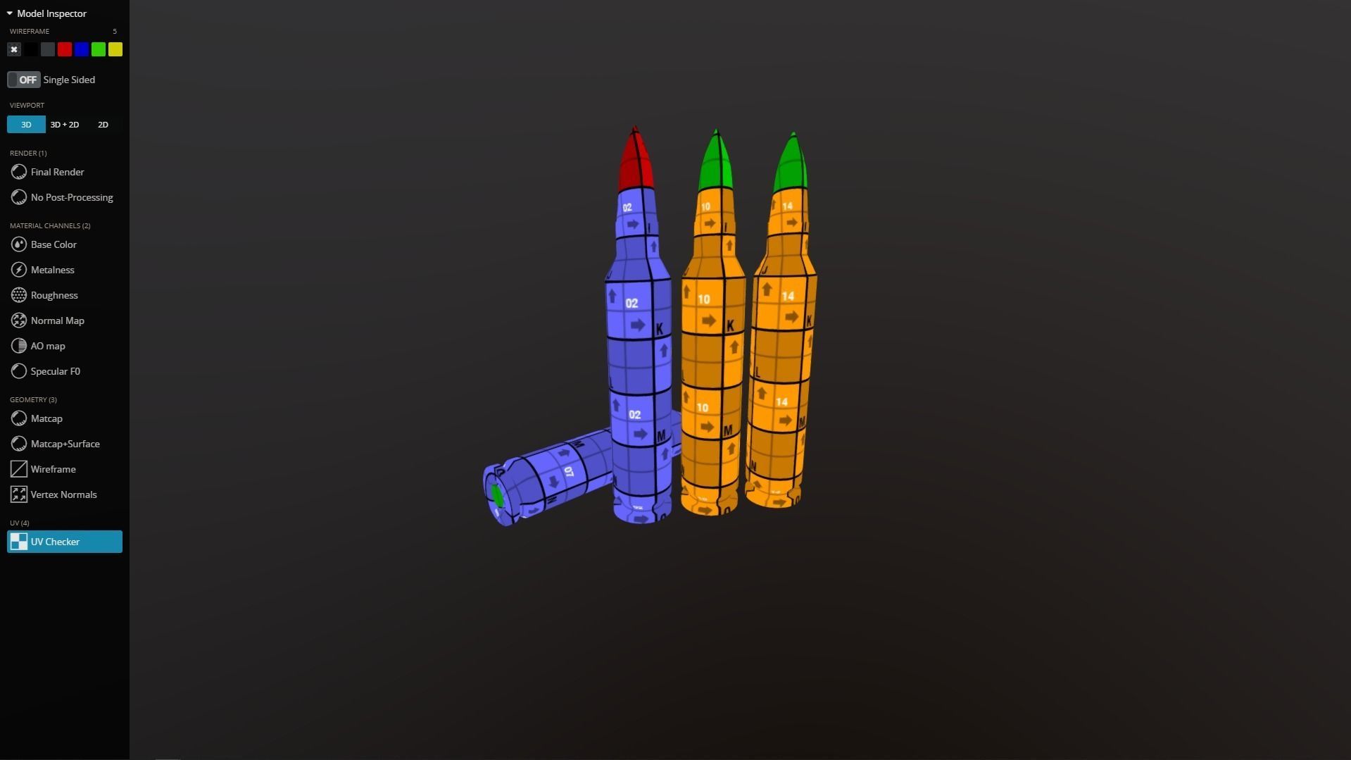 Bullets three Free low-poly 3D model_3