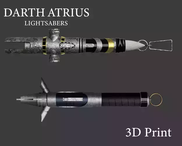 Darth Atrius Lightsabers - Star Wars Ancient Sith 3D Model Collection