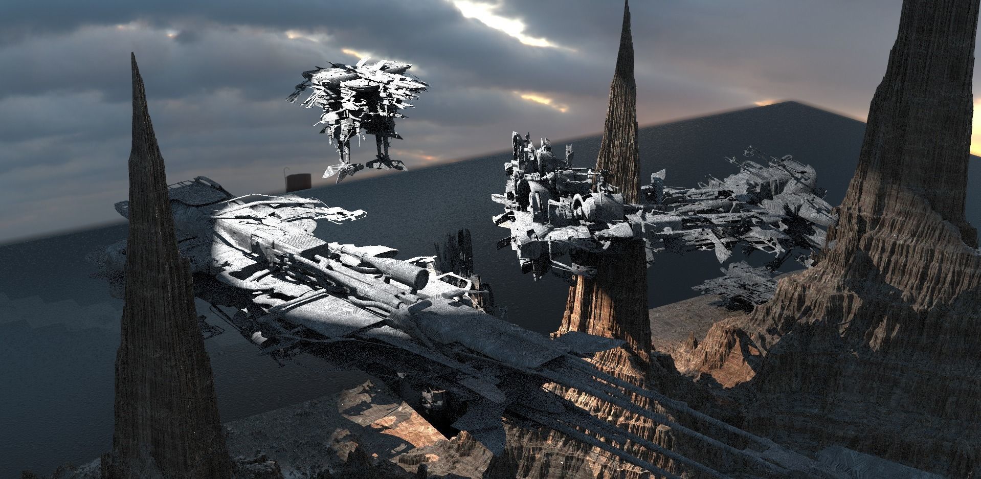 Star Wars inspired Racers collection 2 With Planet ground 3D model_1