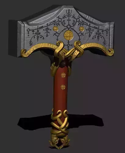 Fan Art - Printable Thors Hammer - God of War Ragnarok  3D print model