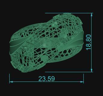 Ultra Vision Wire Netting Flowers Gold Ring - Eu 59 3D print model_4