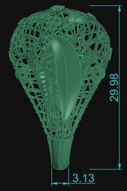 Ultra Vision Wire Netting Flowers Gold Ring - Eu 59 3D print model_6