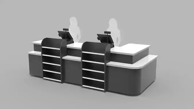 Cashier Counter Table 3D model