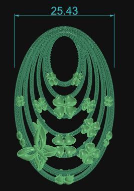 Ultra Vision Circle Floral Pattern Model Gold Pendant 3D print model_4