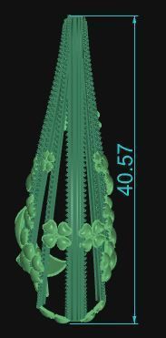 Ultra Vision Circle Floral Pattern Model Gold Pendant 3D print model_5